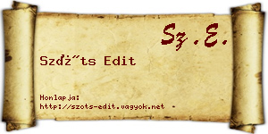 Szőts Edit névjegykártya